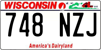 WI license plate 748NZJ