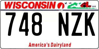 WI license plate 748NZK