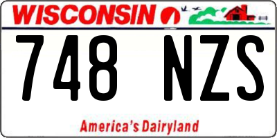 WI license plate 748NZS