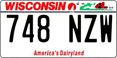 WI license plate 748NZW
