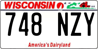 WI license plate 748NZY