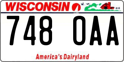 WI license plate 748OAA