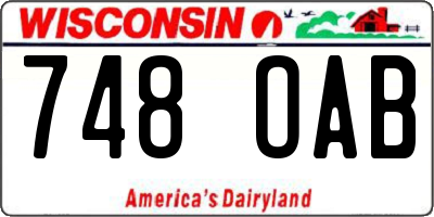 WI license plate 748OAB