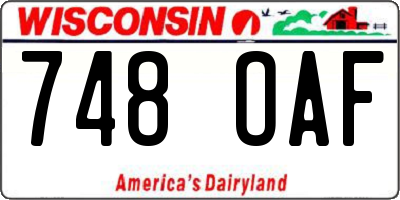 WI license plate 748OAF