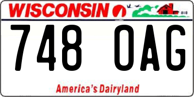 WI license plate 748OAG