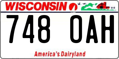 WI license plate 748OAH