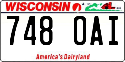 WI license plate 748OAI