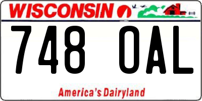 WI license plate 748OAL