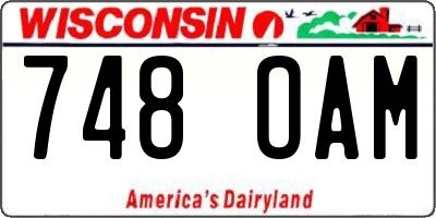 WI license plate 748OAM
