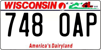 WI license plate 748OAP