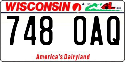 WI license plate 748OAQ