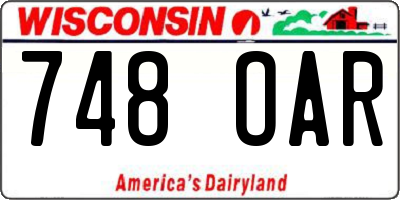 WI license plate 748OAR