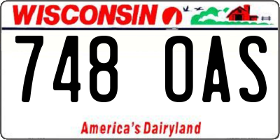 WI license plate 748OAS