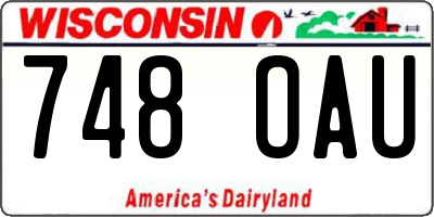 WI license plate 748OAU