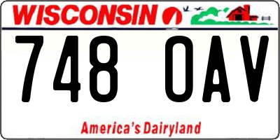 WI license plate 748OAV