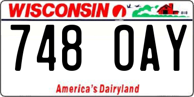 WI license plate 748OAY