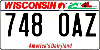 WI license plate 748OAZ