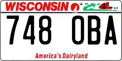 WI license plate 748OBA