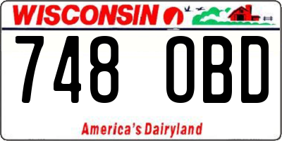 WI license plate 748OBD