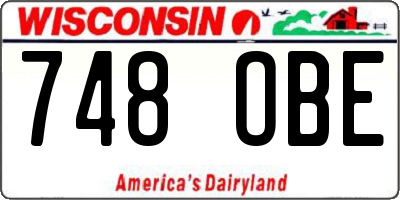 WI license plate 748OBE