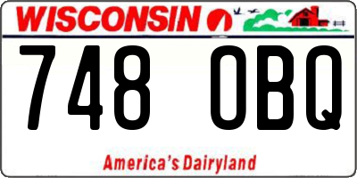 WI license plate 748OBQ