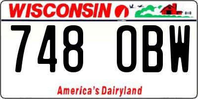 WI license plate 748OBW