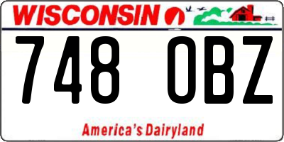 WI license plate 748OBZ