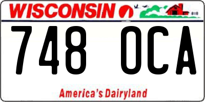 WI license plate 748OCA