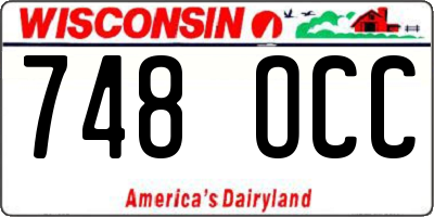 WI license plate 748OCC