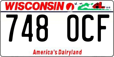 WI license plate 748OCF