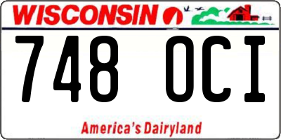 WI license plate 748OCI