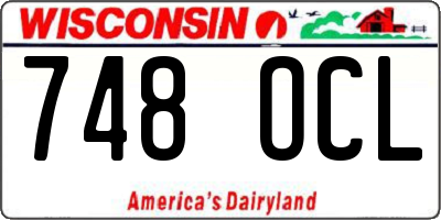 WI license plate 748OCL
