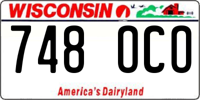 WI license plate 748OCO