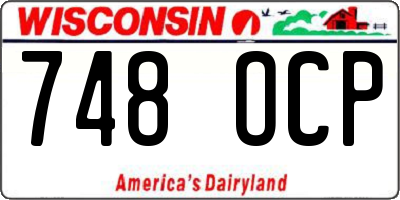 WI license plate 748OCP