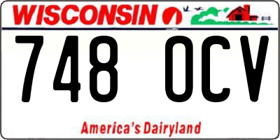 WI license plate 748OCV