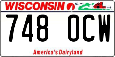 WI license plate 748OCW