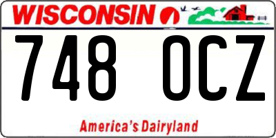WI license plate 748OCZ