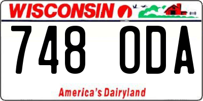 WI license plate 748ODA