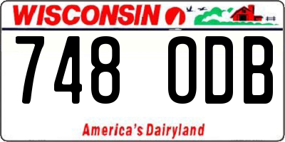 WI license plate 748ODB