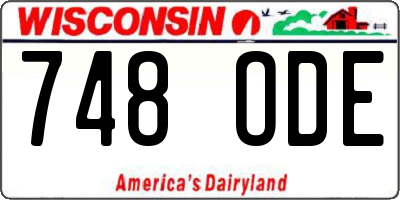 WI license plate 748ODE