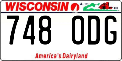 WI license plate 748ODG