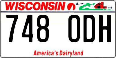 WI license plate 748ODH