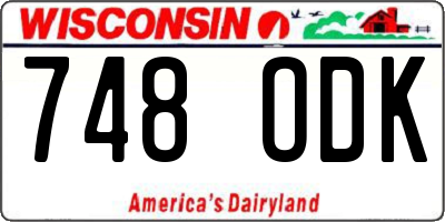 WI license plate 748ODK