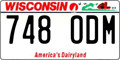 WI license plate 748ODM