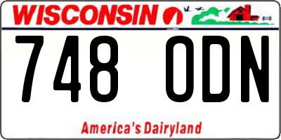 WI license plate 748ODN
