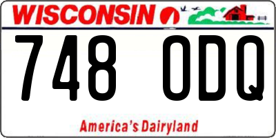 WI license plate 748ODQ
