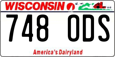 WI license plate 748ODS