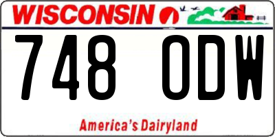 WI license plate 748ODW