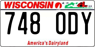 WI license plate 748ODY