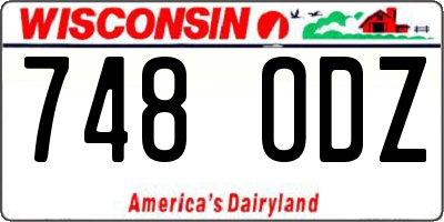WI license plate 748ODZ